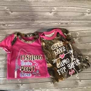 NWT Realtree baby girl 3-6 month onesies camo pink